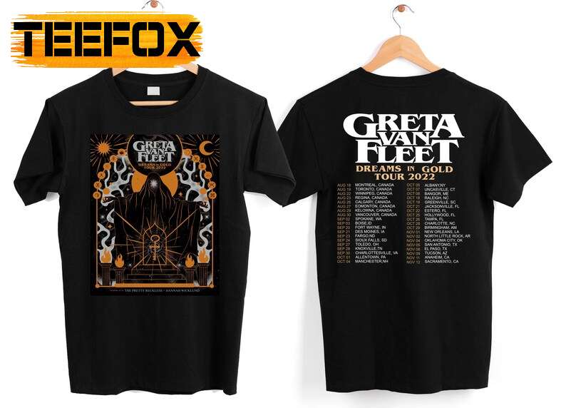 Greta Van Fleet Rock Band, Dream In Gold Tour Concert 2022 Unisex T-Shirt