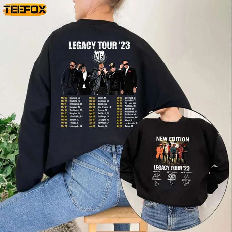 New Edition Legacy Tour 2023 Concert Music Double Sided T-Shirt