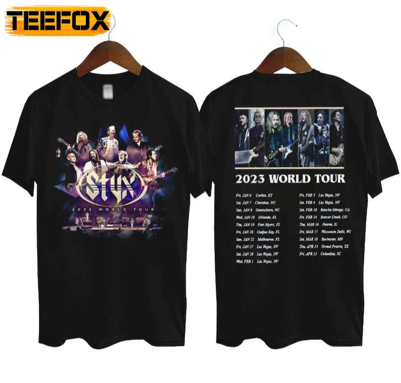 Styx Band World Tour Dates and Setlist Tour Concert 2023 T-Shirt