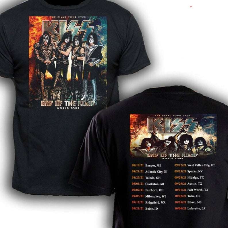 Vintage World Tour KISS End Of The Road Tour 2021 T shirt
