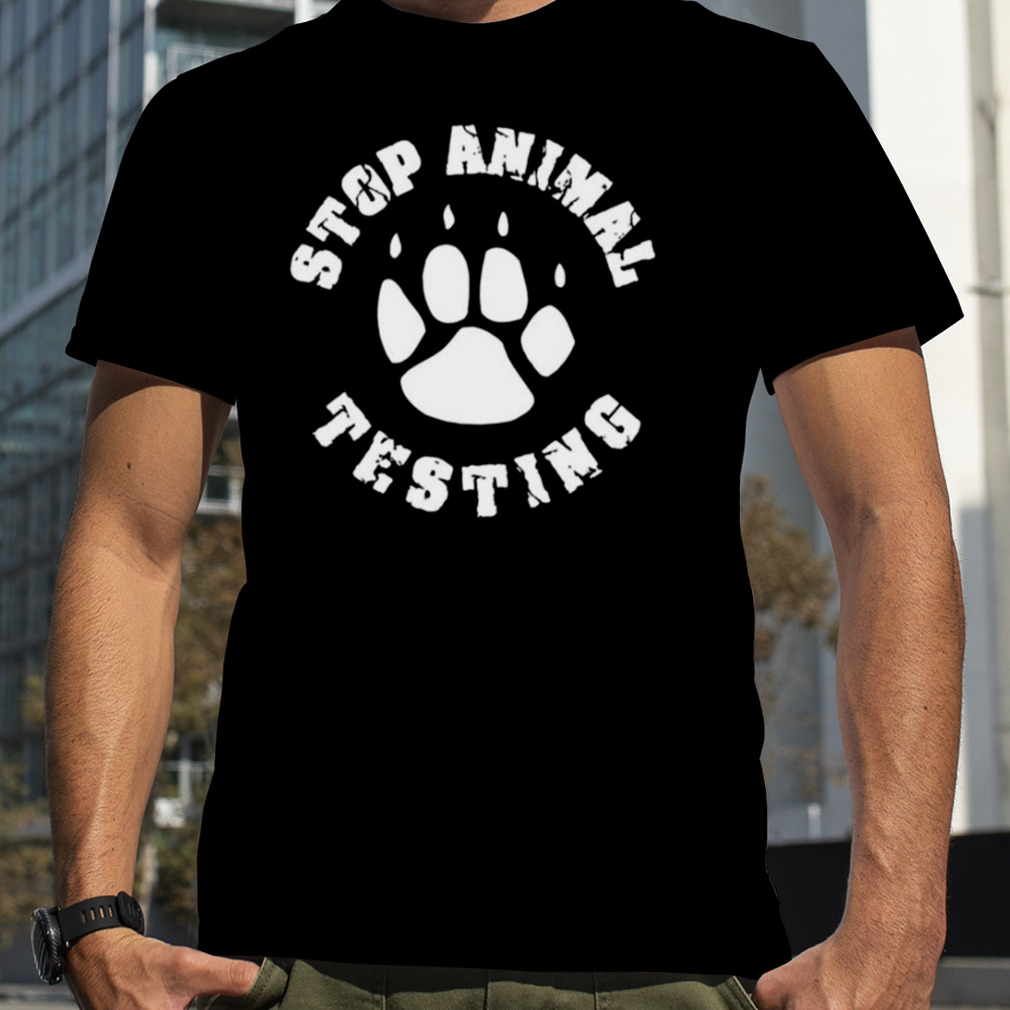 White Stop Animal Testing Protest shirt