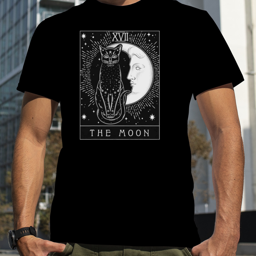 Tarot Card Crescent Moon And Cat Graphic shirt