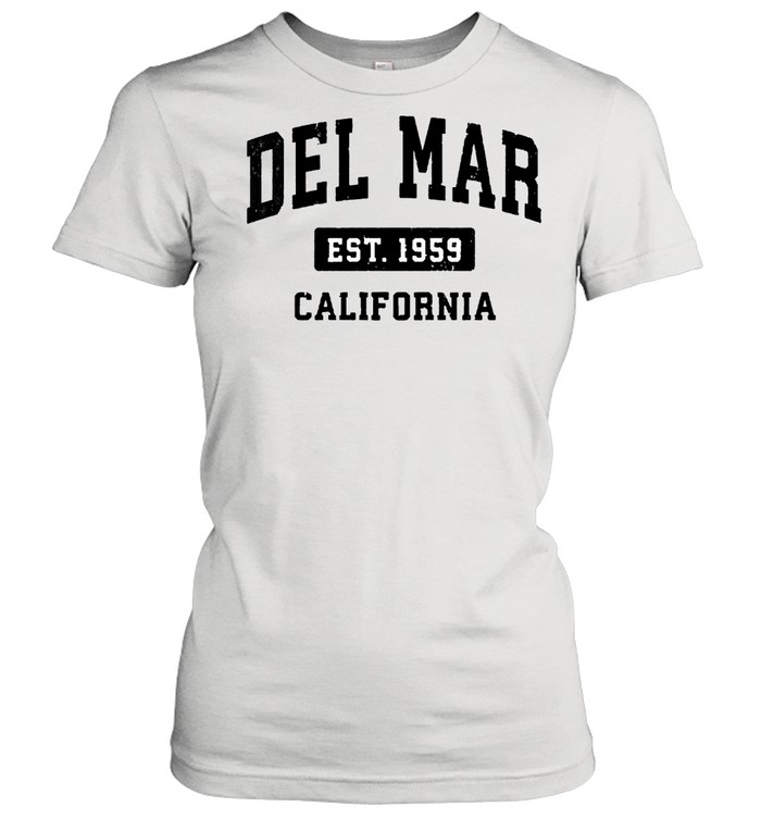 Del Mar California CA Vintage Sports Design Black Design shirt