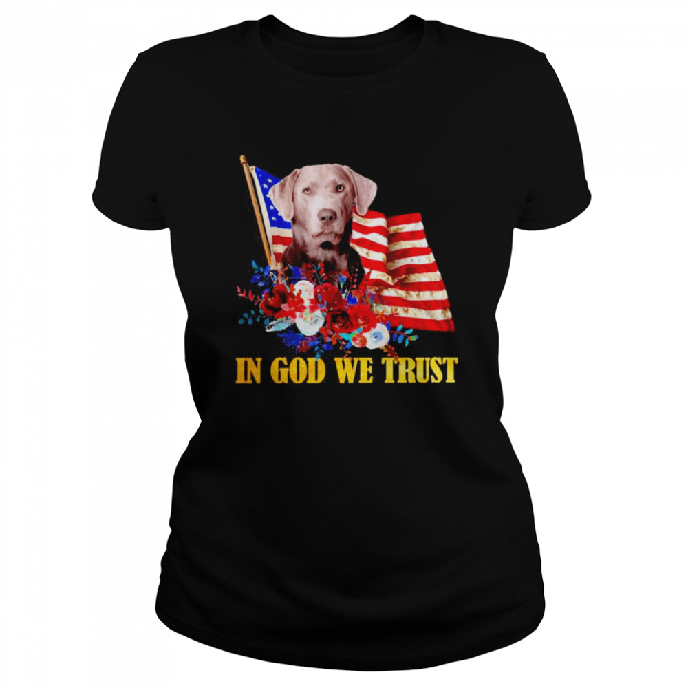 Flower Flag In God We Trust SILVER Labrador Shirt