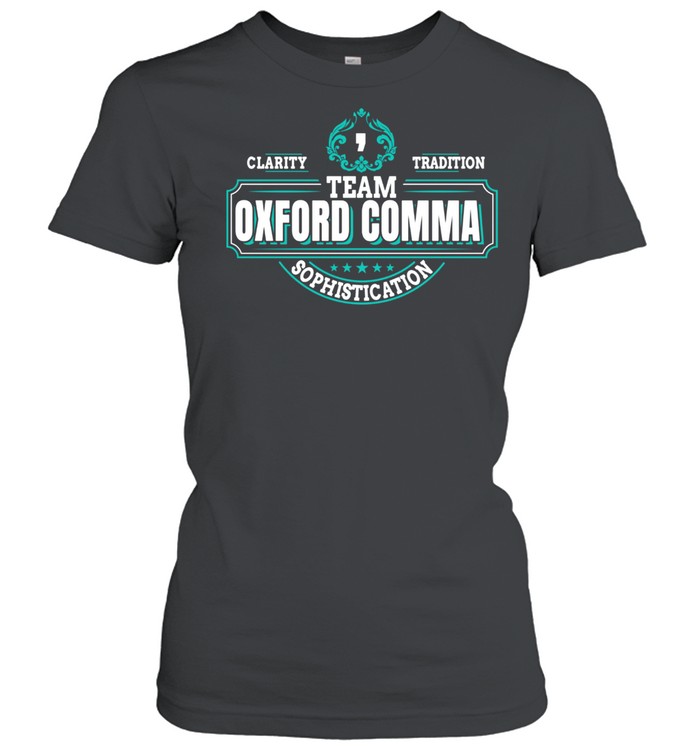 Team Oxford Comma Grammar Books Design shirt