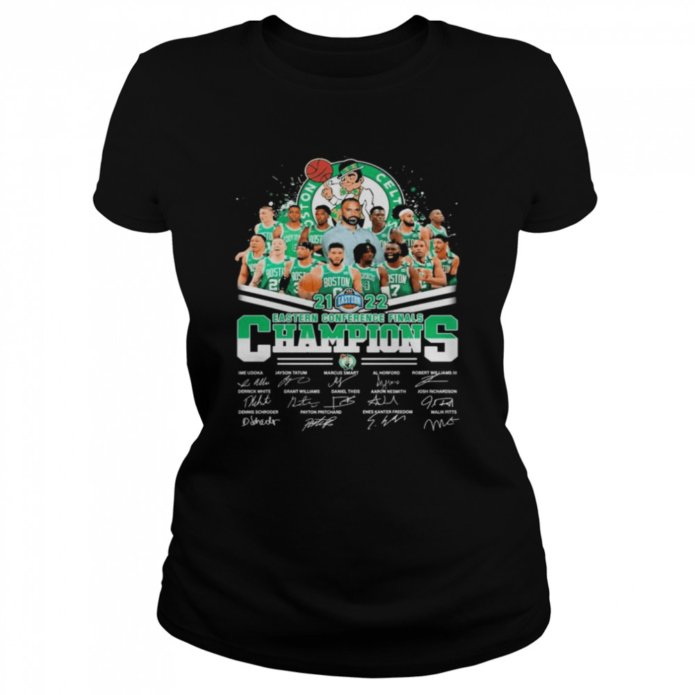Team basketball Boston Celtics 2021-2022 Eastern Conference Finals Champions signatures shirt