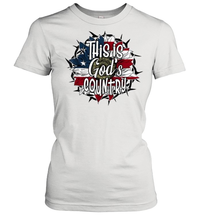 This Is God’s USA Country American Flag Sunflower T-Shirt