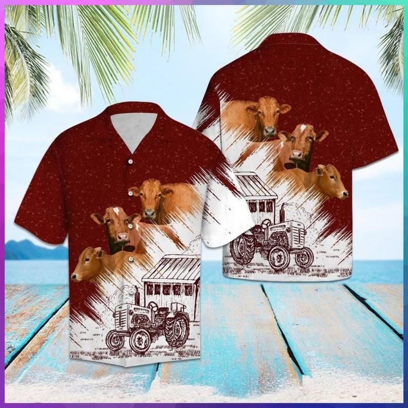 Cow Farm Brown Unique Design Hawaiian Shirt