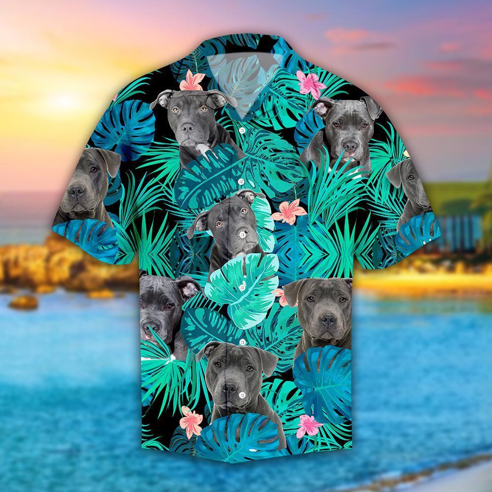 Pitbull Hibiscus Tropical Hawaiian Shirt
