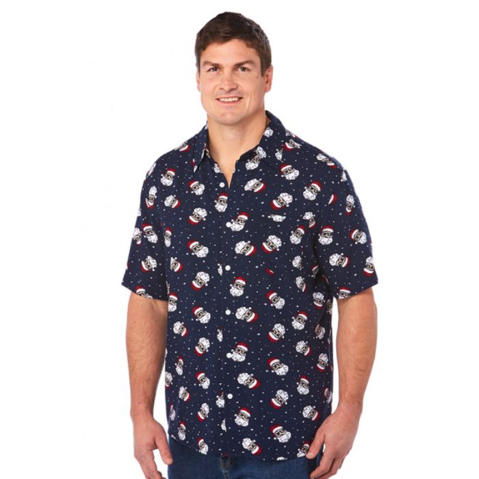 Santa Blue Unique Design Hawaiian Shirt