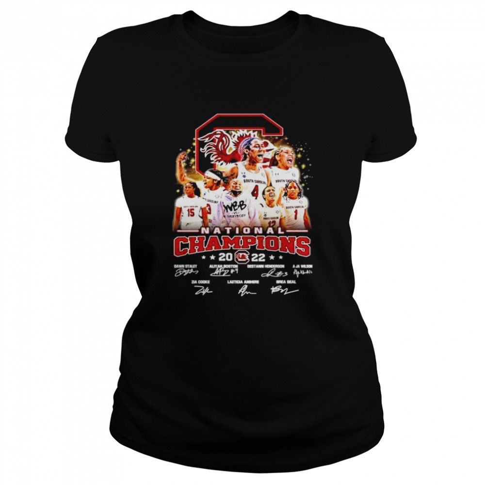 South Carolina Gamecocks women’s basketball winner 2022 National Champions signatures shirt