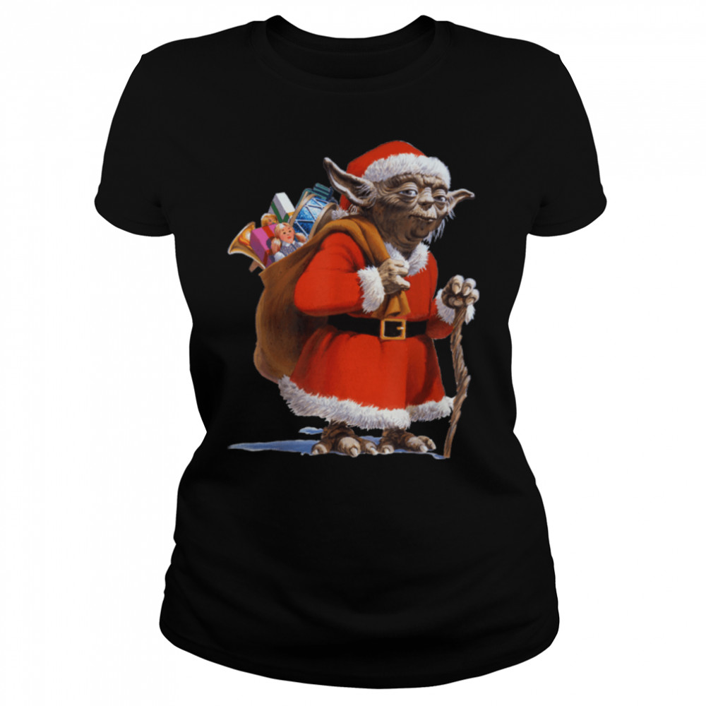 Star Wars Christmas Yoda Santa Sack Of Presents T-Shirt B07K1XJC3R