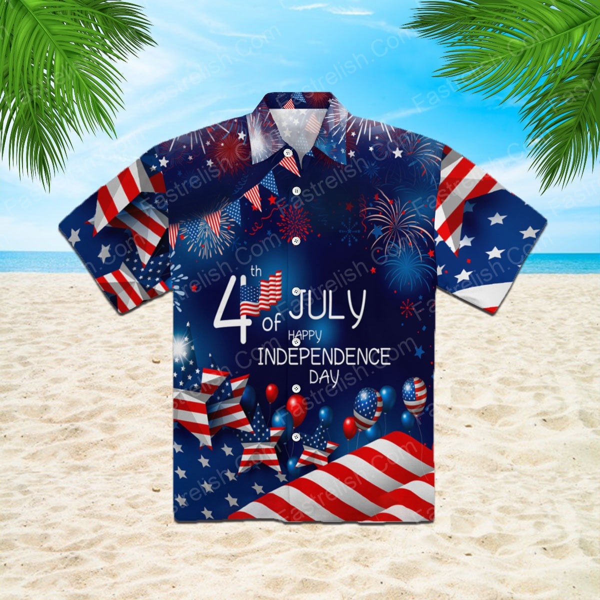 4th July US Independence Day Aloha Hawaiian Shirts HW5663
