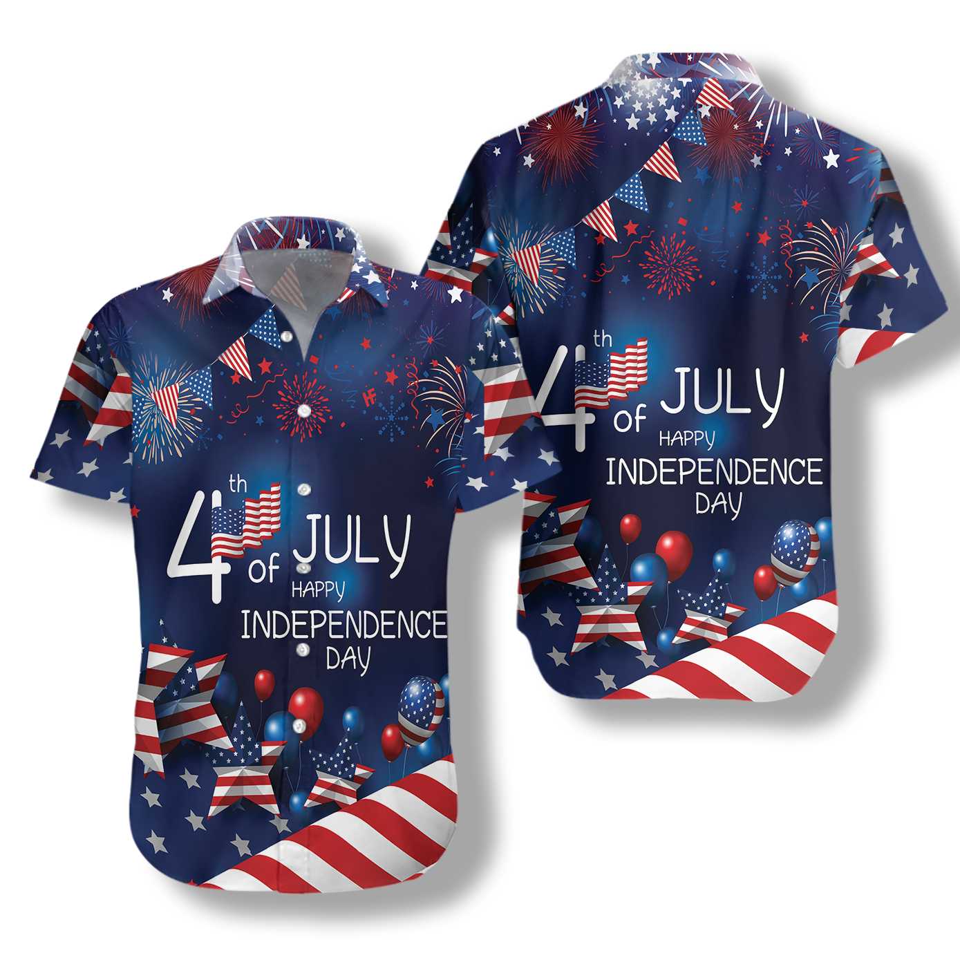 4th July US Independence Day Flag Hawaiian Shirt