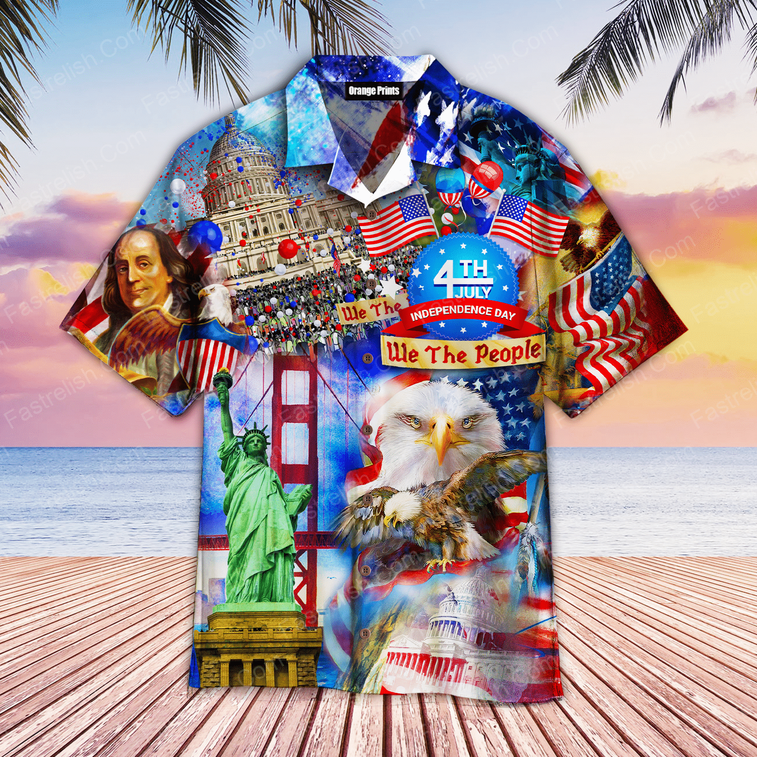 America Eagle Victory Independence Day 4th Of July Aloha Hawaiian Shirts WT9122