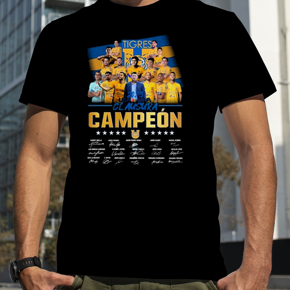 Tigres 2023 Liga BBVA Clausura Campeon Signatures Shirt