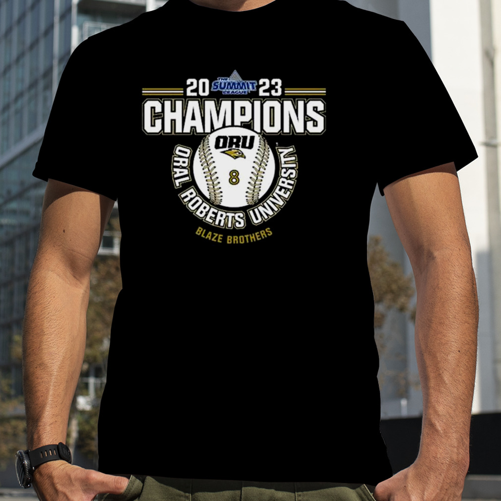 Oral Roberts University Blaze Brothers 2023 NCAA Baseball Summit League Champions shirt