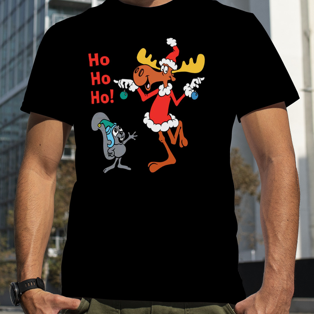 Santa With Baubles Rocky And Bullwinkle shirt