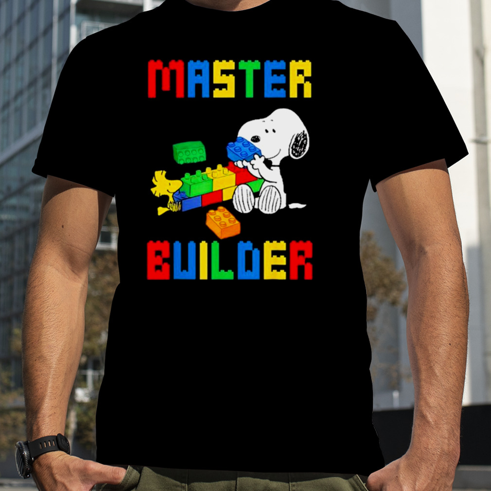 Snoopy and woodstock autism master builder shirt