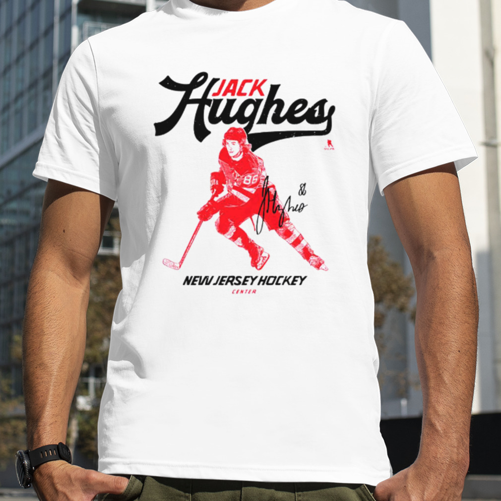 Jack Hughes New Jersey Hockey Center Signature Shirt