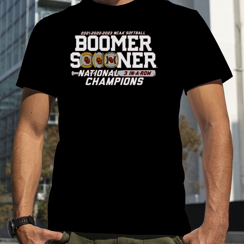 crimson Oklahoma Sooners Three-Peat NCAA softball national champions shirt