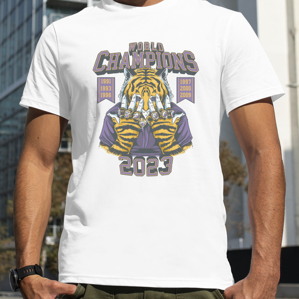 Tiger Baseball 7 Rings Pocket World Champions 2023 Shirt