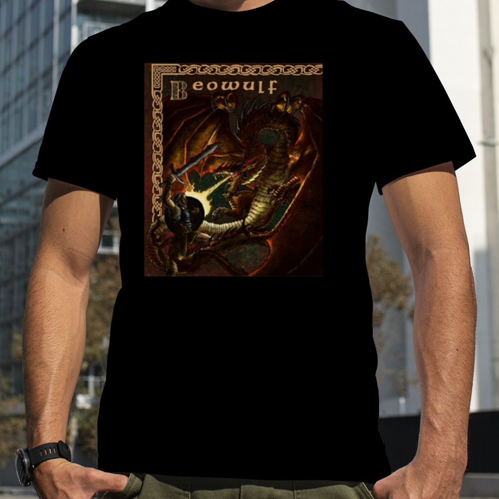 Beowulf Vs Dragon Retro Design shirt