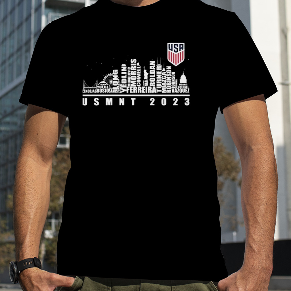 Usmnt 2023 Soccer Team Players Name City Skyline Shirt