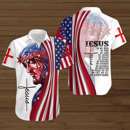 Jesus Is My All My Life My Everything American Flag Hawaiian Shirts V