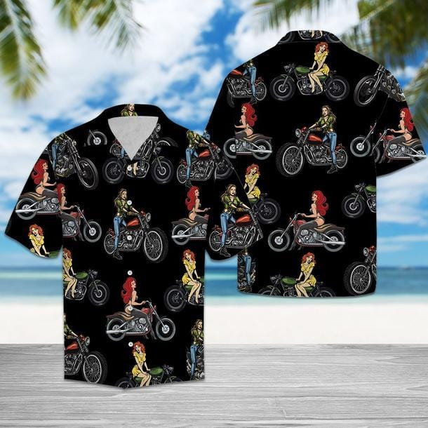Sexy Girl Motorbike Hawaiian Shirts Kv