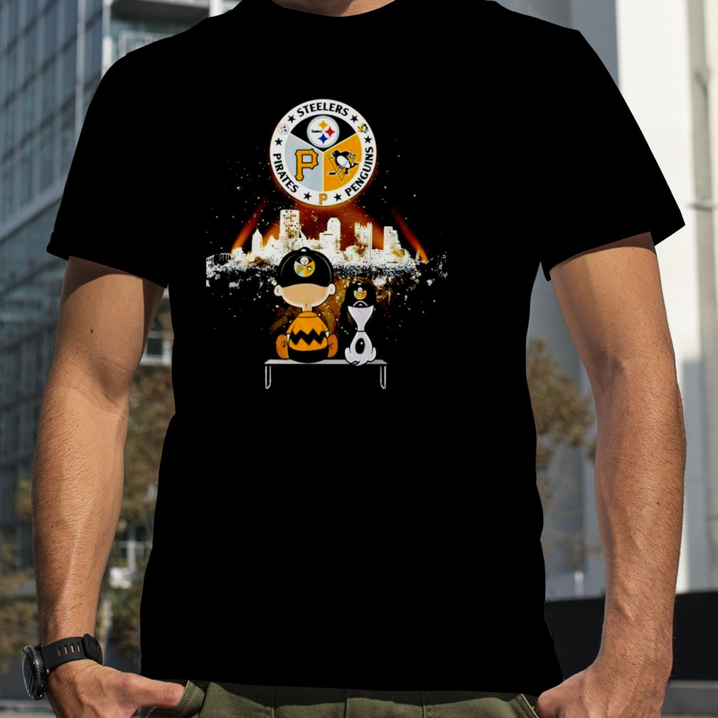 Snoopy and Charlie Brown pittsburgh sport teams logo shirt