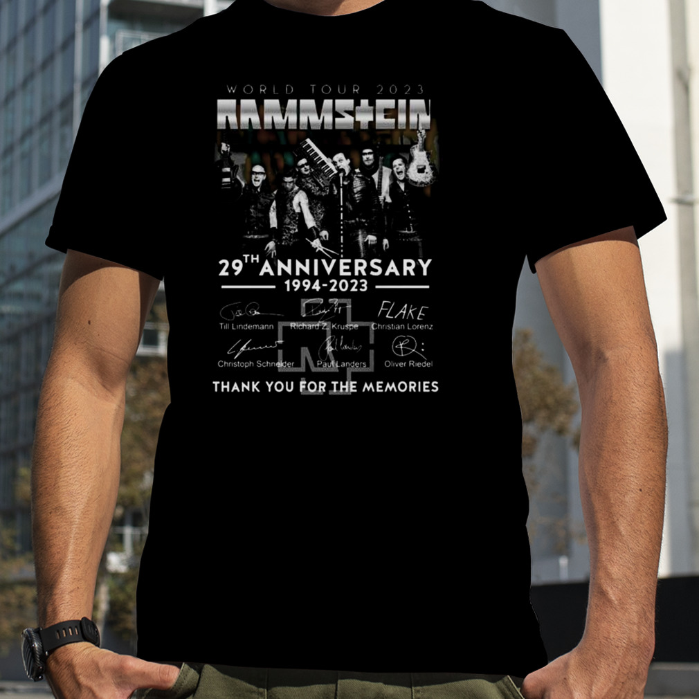 World Tour 2023 Rammstein 29th Anniversary 1994-2023 Thank You For The Memories Signatures shirt