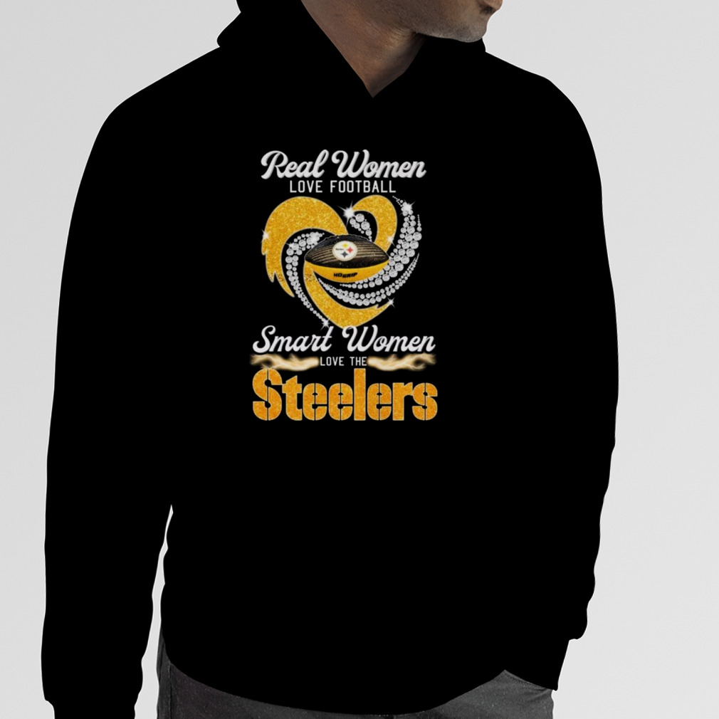 Real Women Love Football Smart Women Love The Pittsburgh Steelers Heart  Diamond 2023 T Shirt