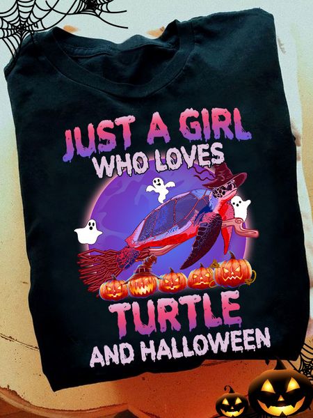 Just a girl who loves turtle and Halloween boo haunted pumpkins