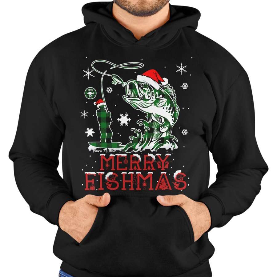 Merry Fishmas - Christmas day ugly sweater, Christmas gift for fishermen