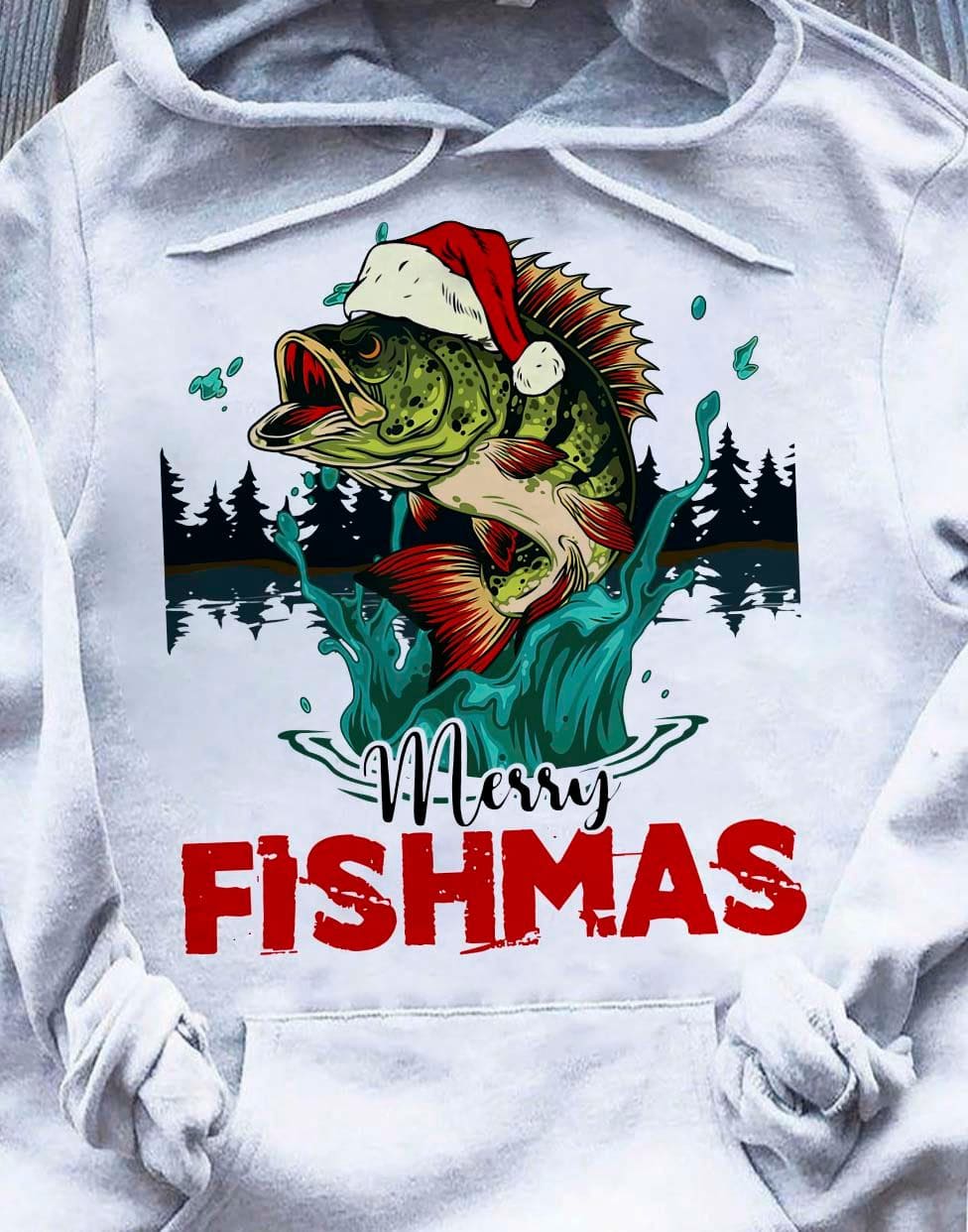 Merry fishmas - Christmas gift for fisherman, Christmas ugly sweater