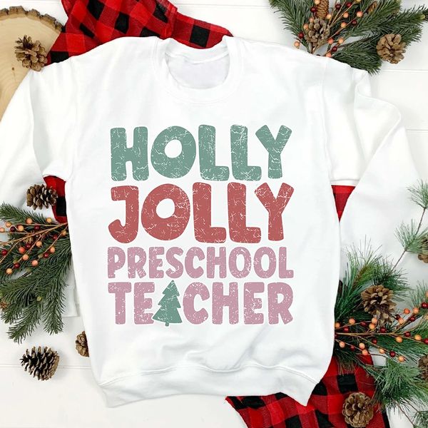 holly jolly preschool teacher christmas tree