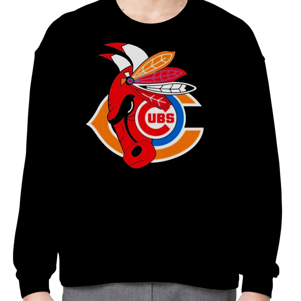 Official chicago cubs bulls bears blackhawks mash up logo 2023