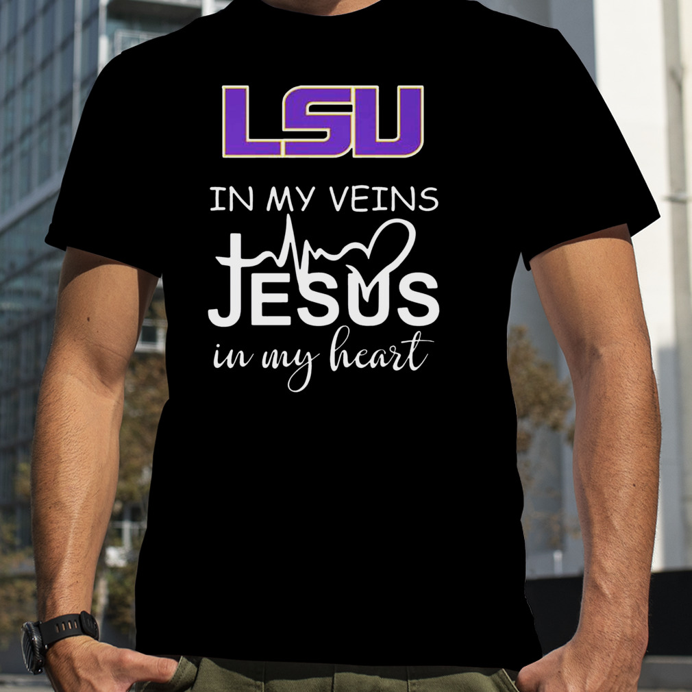 LSU Tigers Logo 2023 In My Veins Jesus In My Heart shirt