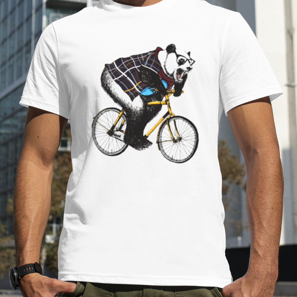 Hipster Panda Riding Bicycle shirt