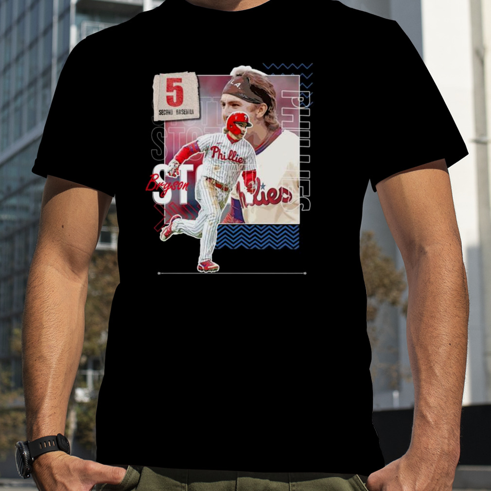 Bryson Stott Baseball Paper Phillies 5 Second Baseman T-shirt
