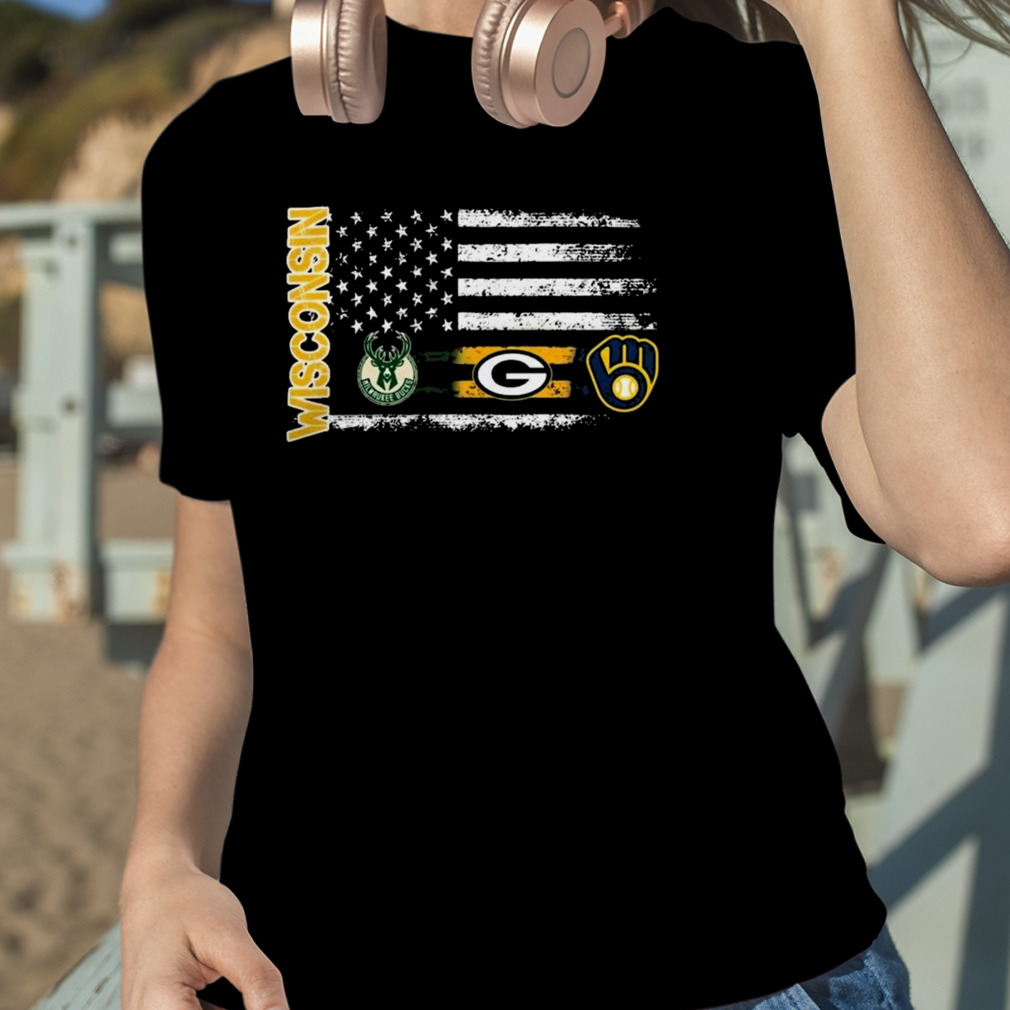 American Flag Milwaukee Brewers Bucks And Packers 2023 shirt - Teecheaps