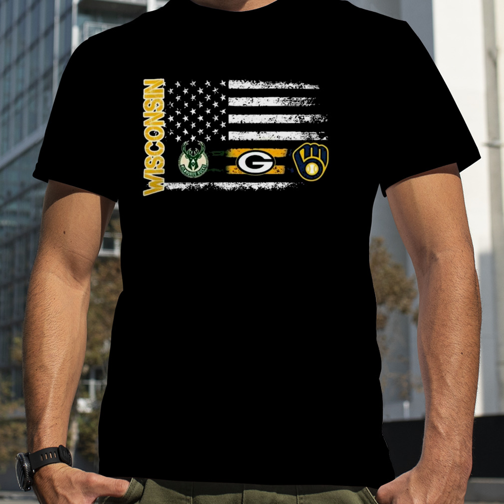 American Flag Milwaukee Brewers Bucks And Packers 2023 shirt - Teecheaps