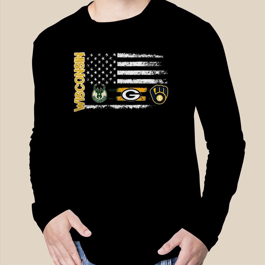 American Flag Milwaukee Brewers Bucks And Packers 2023 shirt - Teecheaps