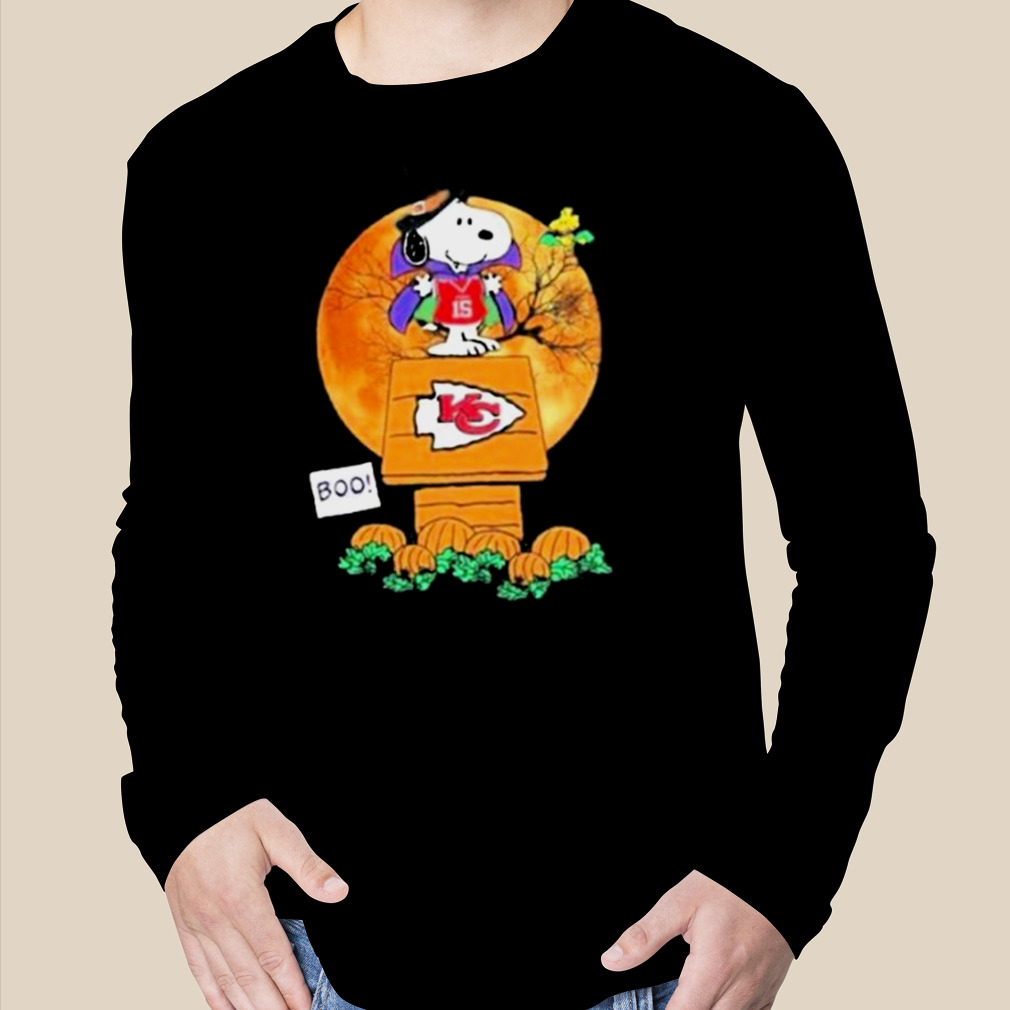 Snoopy and Woodstock witch boo Kansas city Chiefs halloween shirt