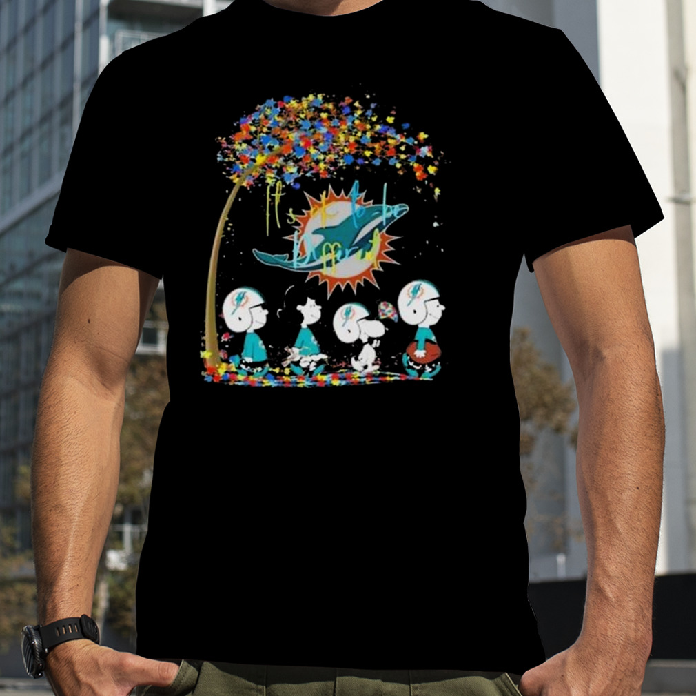 Peanuts Characters Miami Dolphins Autism It’s Ok To Be Different 2023 Shirt