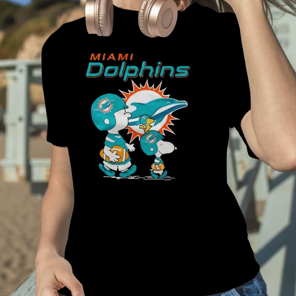 Miami Dolphins Peanuts Snoopy Charlie Brown And Woodstock Shirt