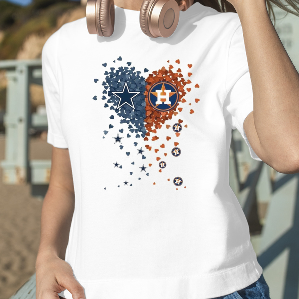 Unique Dallas Cowboys Houston Astros Tiny Heart Shape T-shirt