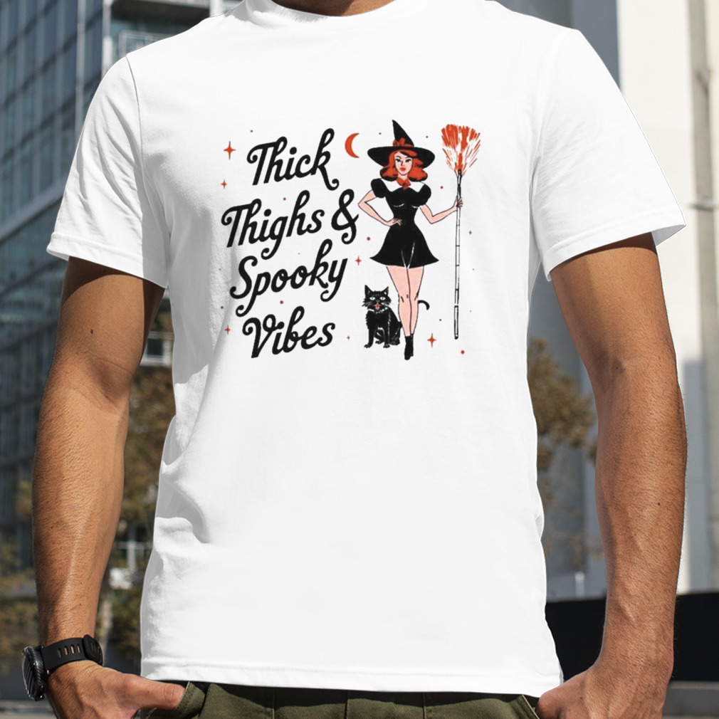 Thick Thighs And Spooky Vibes Halloween 2023 T-shirt
