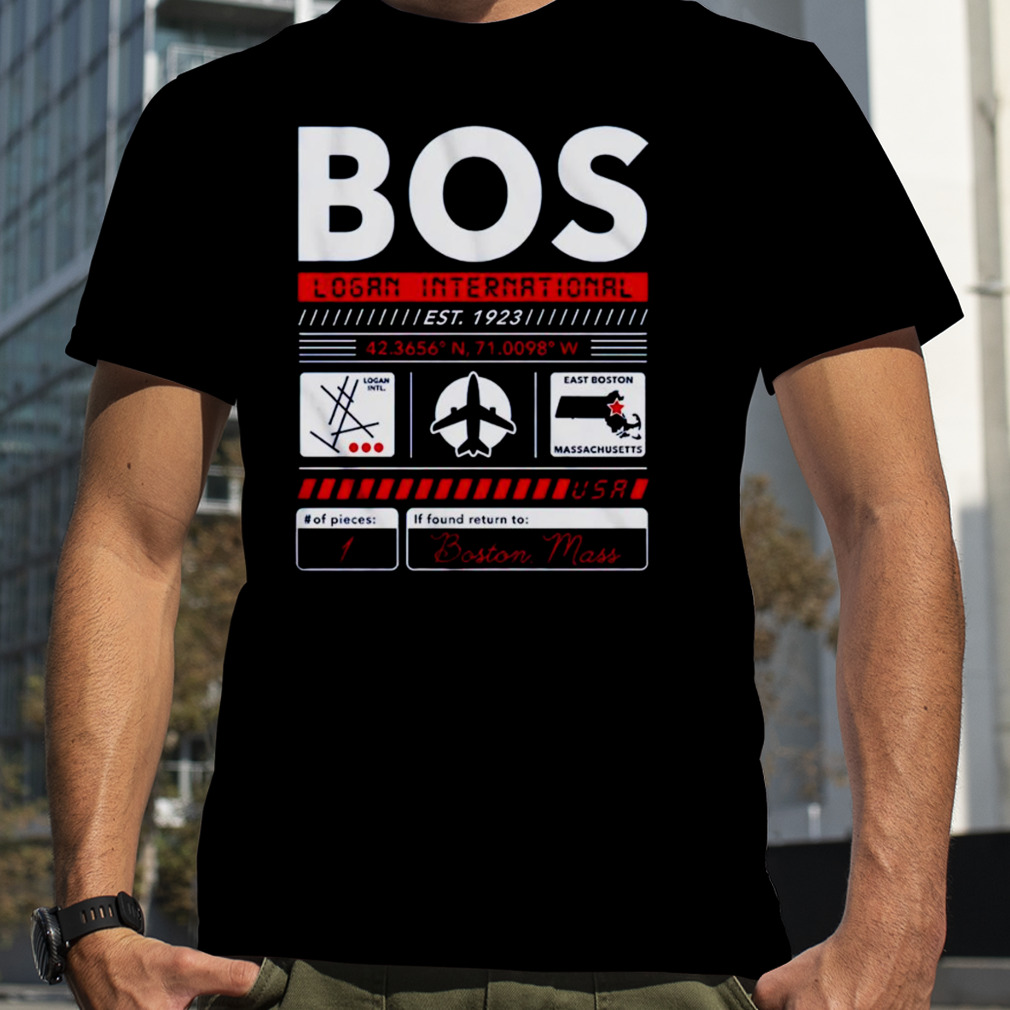 BOS logan international airport code shirt